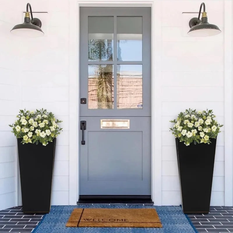 Metallic Taper Planter 26 Inch Tall Tapered Planter Indoor Outdoor