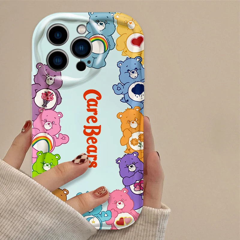 C Care B Bears Wave Case Shockproof For iPhone 16 15 Pro Max 14 13 12 Mini
