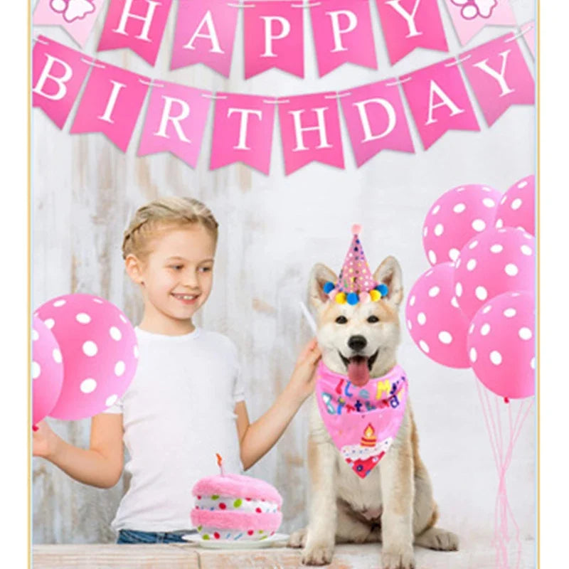 Pets Happy Birthday Decoration Dog Costume Hats Bowknot