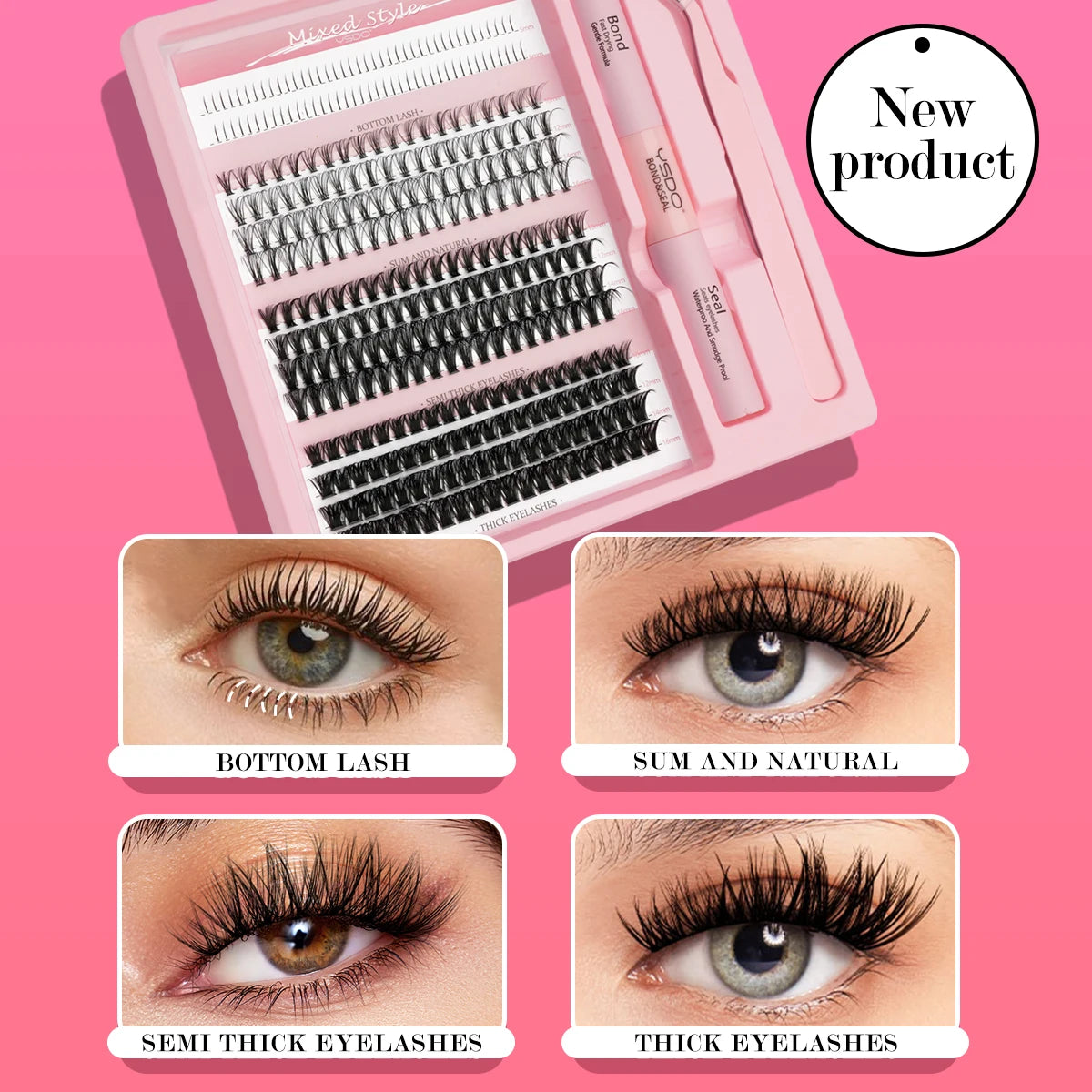 Lash Clusters Set DIY Lashes Extension Kit 5-16mm Clusters