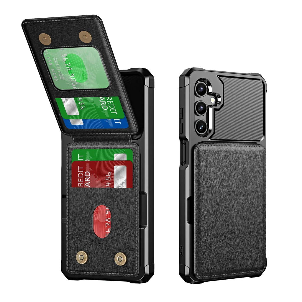 Samsung Galaxy Wallet Case With Card Holder And Kickstand For Multiple Models