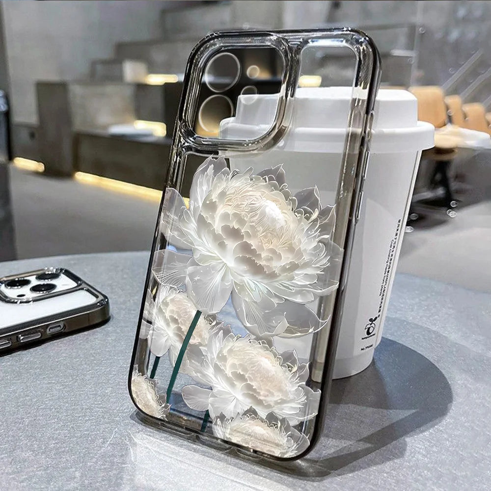 Floral Clear Silicone Phone Case For IPhone 17 Pro Max 16 15 14 13 12 11 SE