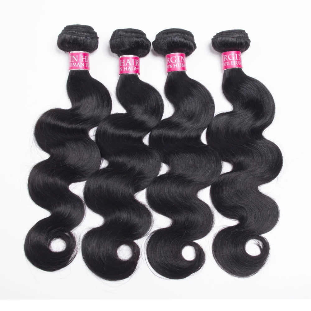 14 Inch 16 Inch 18 Inch Body Wave Brazilian 100 Percent Remy Human Hair Bundles Natural Black Weave Extensions