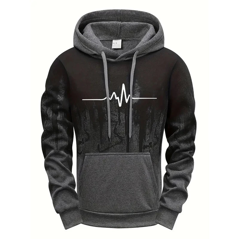 Autumn Winter Men's Tracksuit Set Hooded Sweatshirt Sweatpants Casual Sportswear
