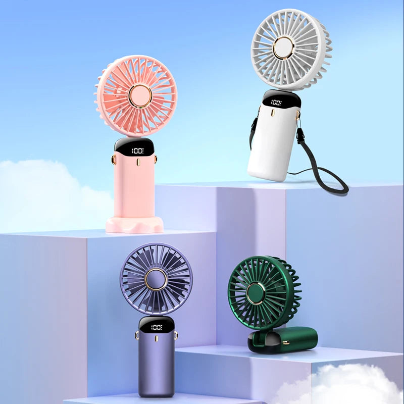 USB Handheld Mini Fan Foldable Portable Neck Hanging Fans